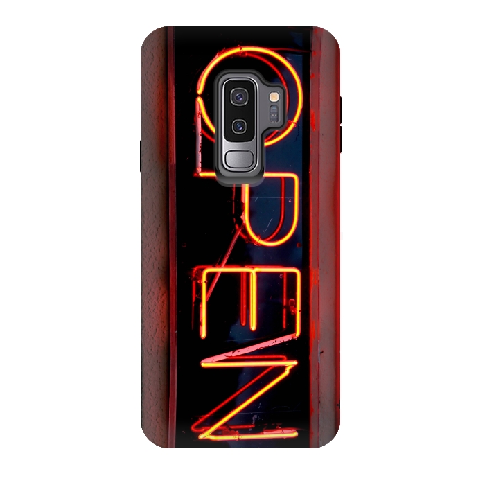Galaxy S9 plus StrongFit Neon Sign Word Open by Andrea Haase