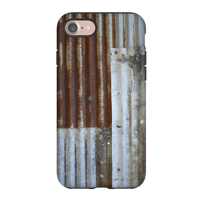 iPhone 7 StrongFit Rusty Corrugated Metal Patches 2 by Andrea Haase