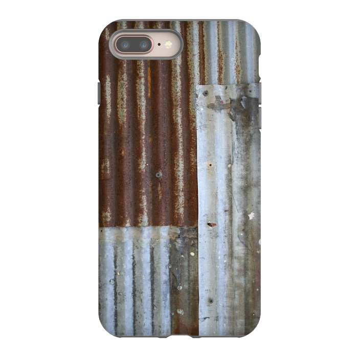 iPhone 7 plus StrongFit Rusty Corrugated Metal Patches 2 by Andrea Haase