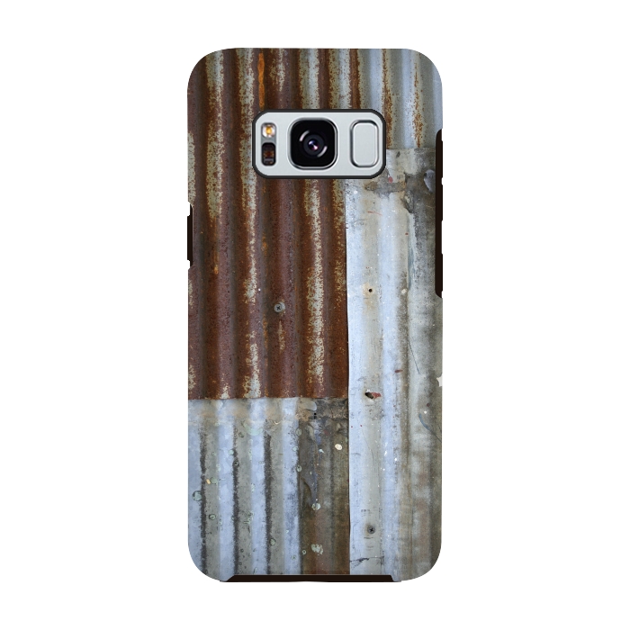 Galaxy S8 StrongFit Rusty Corrugated Metal Patches 2 by Andrea Haase