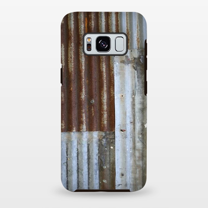 Galaxy S8 plus StrongFit Rusty Corrugated Metal Patches 2 by Andrea Haase