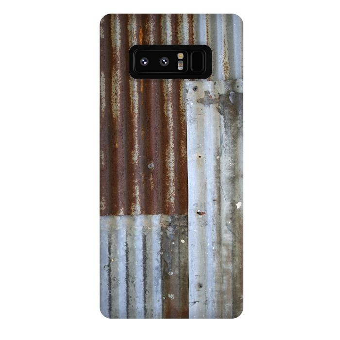 Galaxy Note 8 StrongFit Rusty Corrugated Metal Patches 2 by Andrea Haase