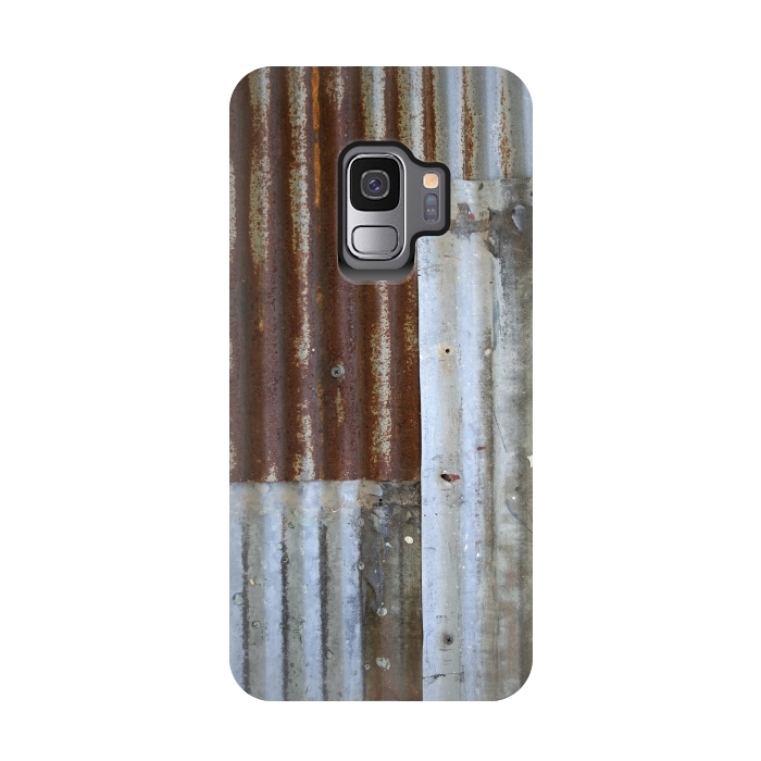 Galaxy S9 StrongFit Rusty Corrugated Metal Patches 2 by Andrea Haase