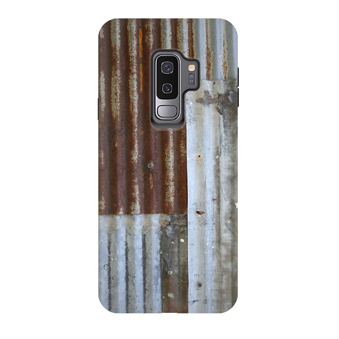 Galaxy S9 plus StrongFit Rusty Corrugated Metal Patches 2 by Andrea Haase