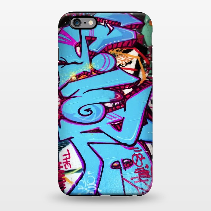 iPhone 6/6s plus StrongFit Blue Graffiti Tag by Andrea Haase
