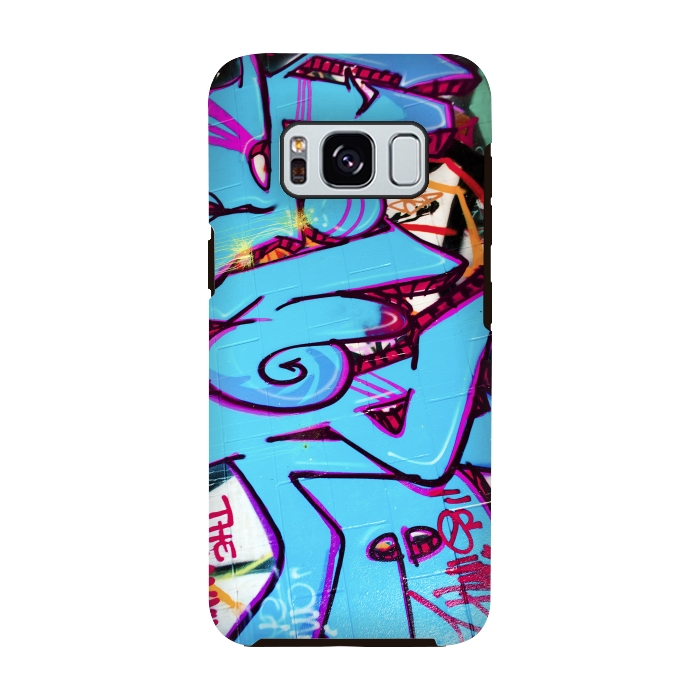 Galaxy S8 StrongFit Blue Graffiti Tag by Andrea Haase