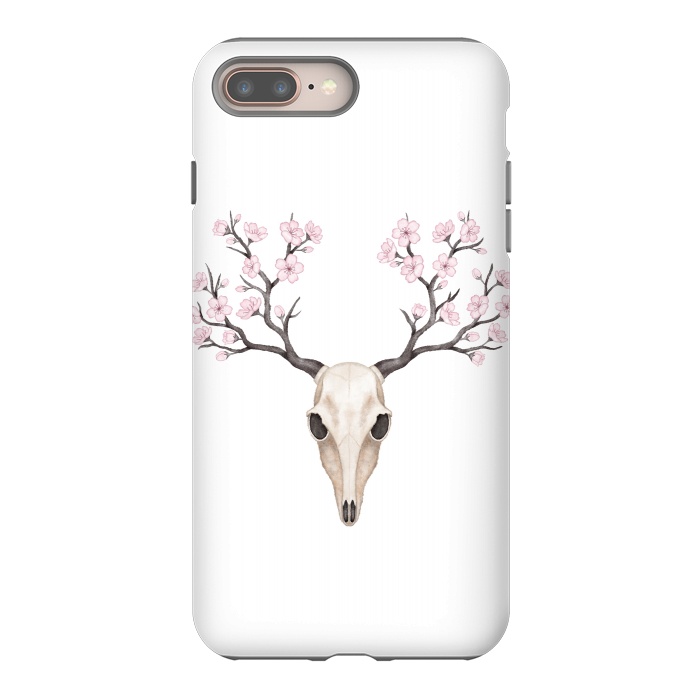 iPhone 7 plus StrongFit Blooming deer skull by Laura Nagel
