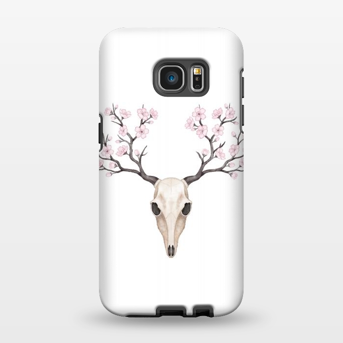 Galaxy S7 EDGE StrongFit Blooming deer skull by Laura Nagel