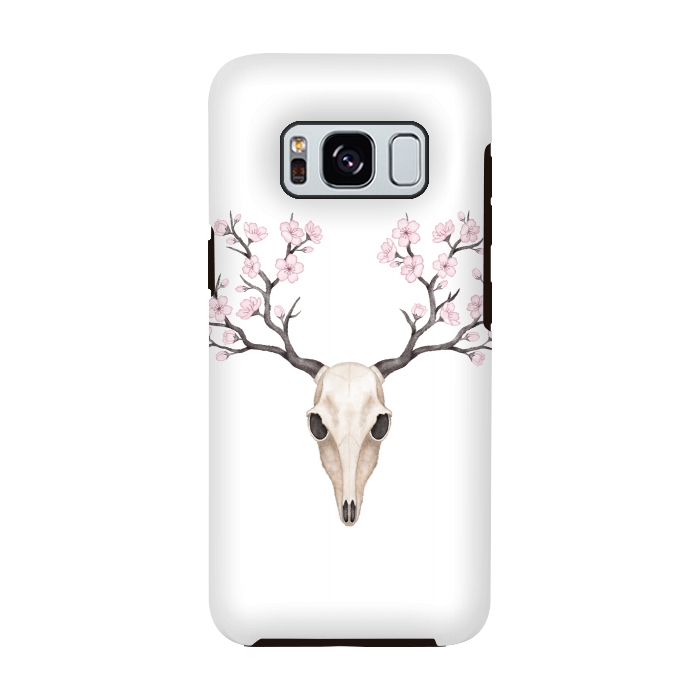 Galaxy S8 StrongFit Blooming deer skull by Laura Nagel
