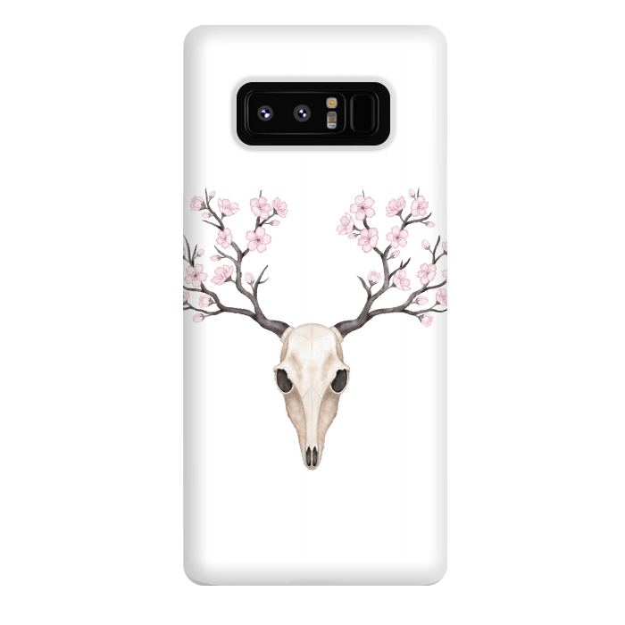 Galaxy Note 8 StrongFit Blooming deer skull by Laura Nagel
