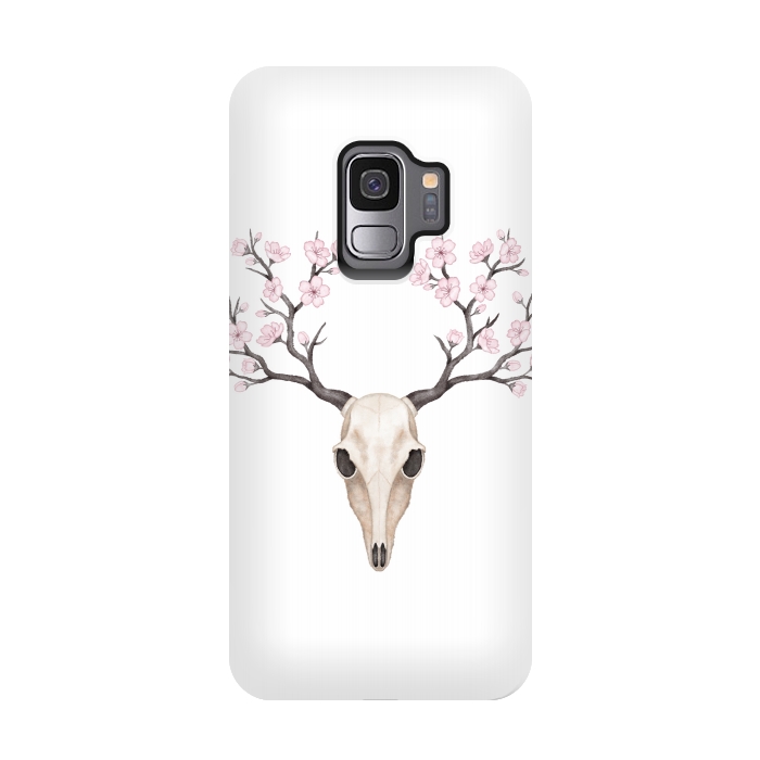 Galaxy S9 StrongFit Blooming deer skull by Laura Nagel