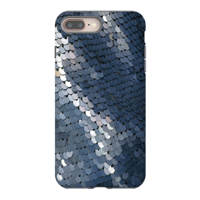 iPhone 7 plus StrongFit Shiny Blue Gray Sequins by Andrea Haase