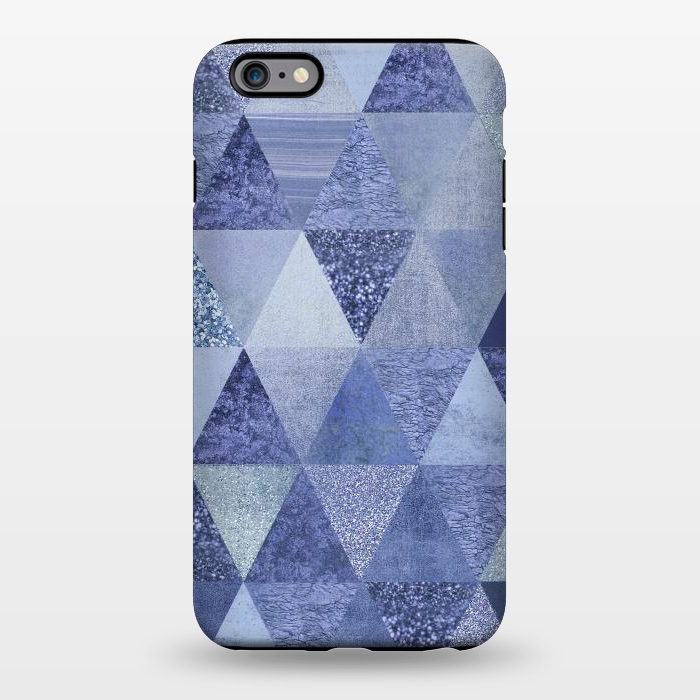 iPhone 6/6s plus StrongFit Blue Glitter Triangle Pattern by Andrea Haase