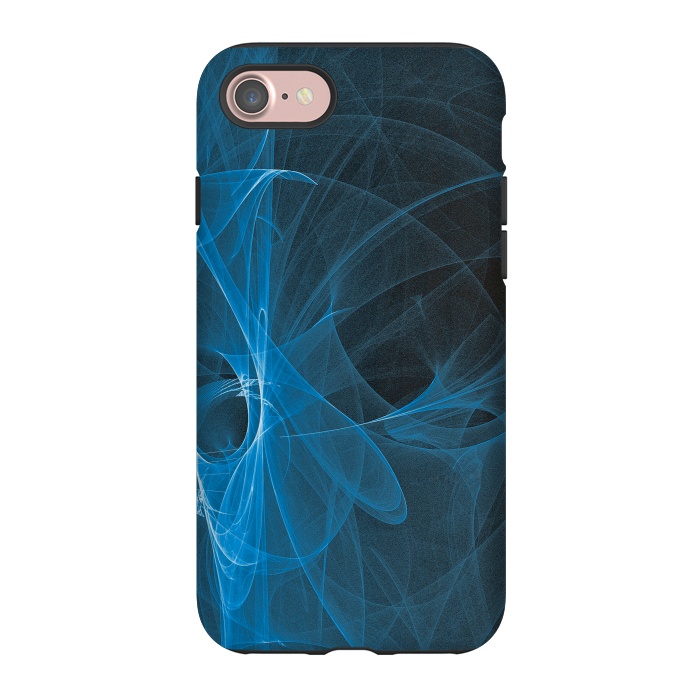iPhone 7 StrongFit Blue Light Fractals On Black by Andrea Haase