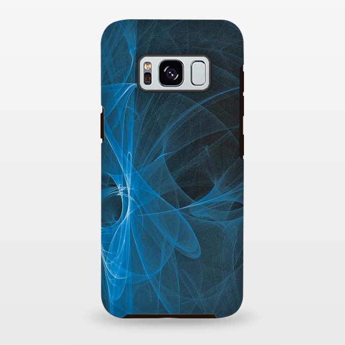 Galaxy S8 plus StrongFit Blue Light Fractals On Black by Andrea Haase