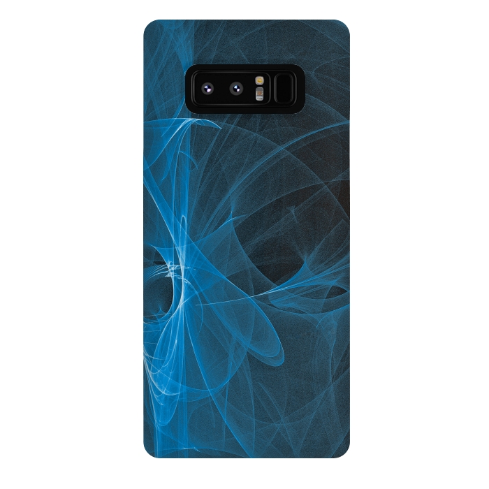 Galaxy Note 8 StrongFit Blue Light Fractals On Black by Andrea Haase