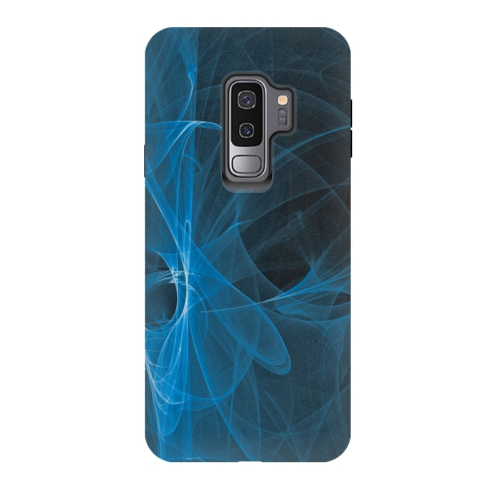 Galaxy S9 plus StrongFit Blue Light Fractals On Black by Andrea Haase