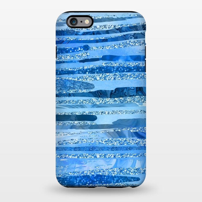 iPhone 6/6s plus StrongFit Blue And Aqua Glitter Stripes by Andrea Haase