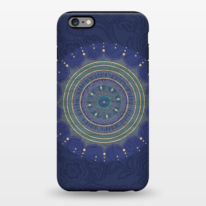 iPhone 6/6s plus StrongFit Blue Mandala With Gold by Andrea Haase