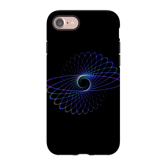 iPhone 7 StrongFit Spirograph Object on Black by Andrea Haase