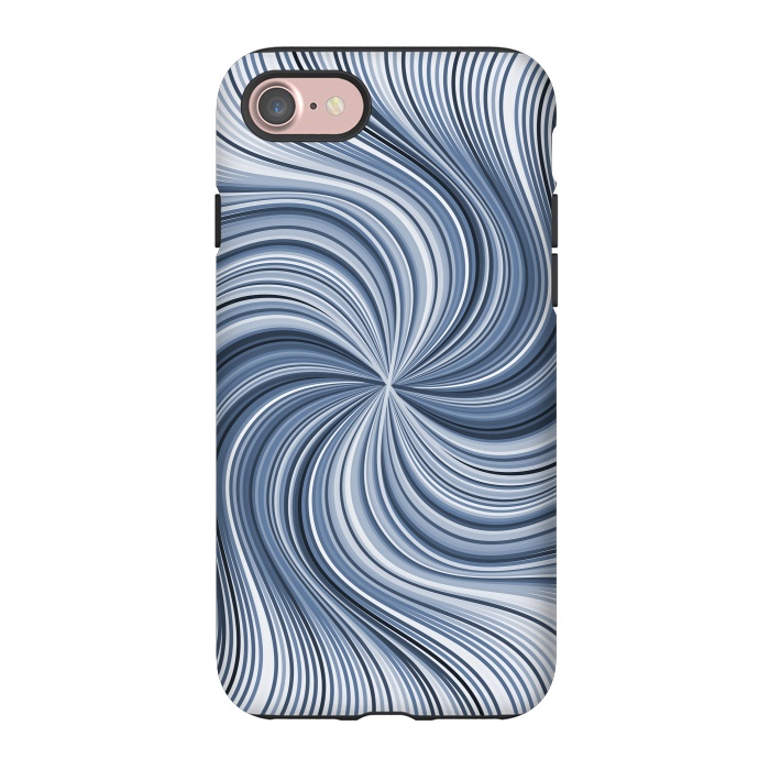 iPhone 7 StrongFit Abstract Wavy Lines In Shades Of Blue by Andrea Haase