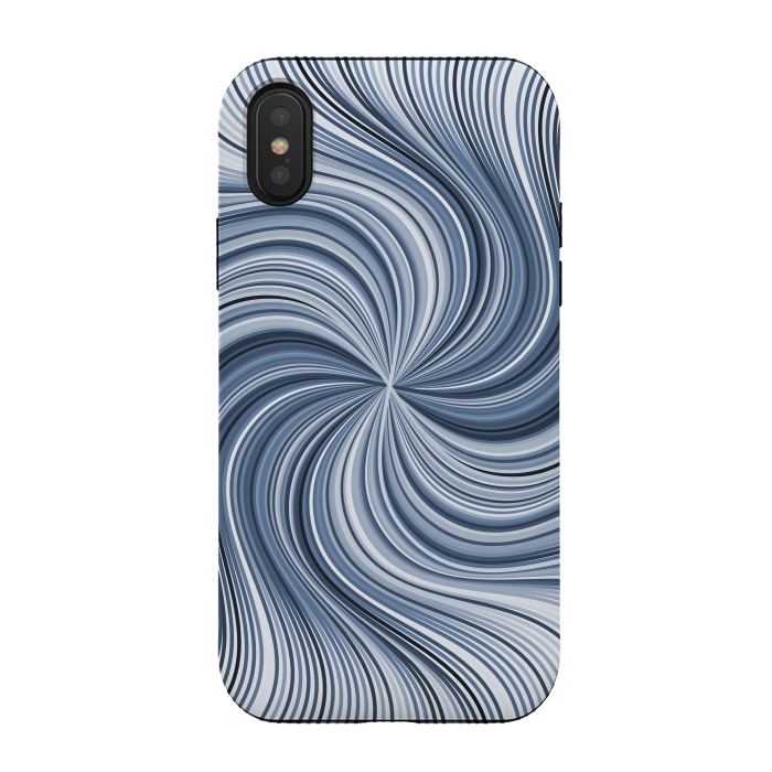 iPhone Xs / X StrongFit Abstract Wavy Lines In Shades Of Blue by Andrea Haase