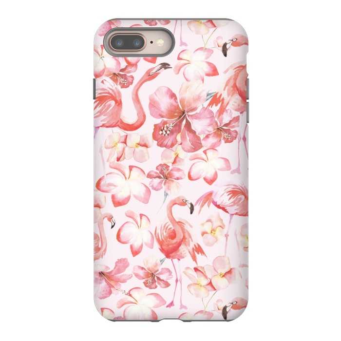 iPhone 7 plus StrongFit Pink Flamingo Aloha Dance by  Utart