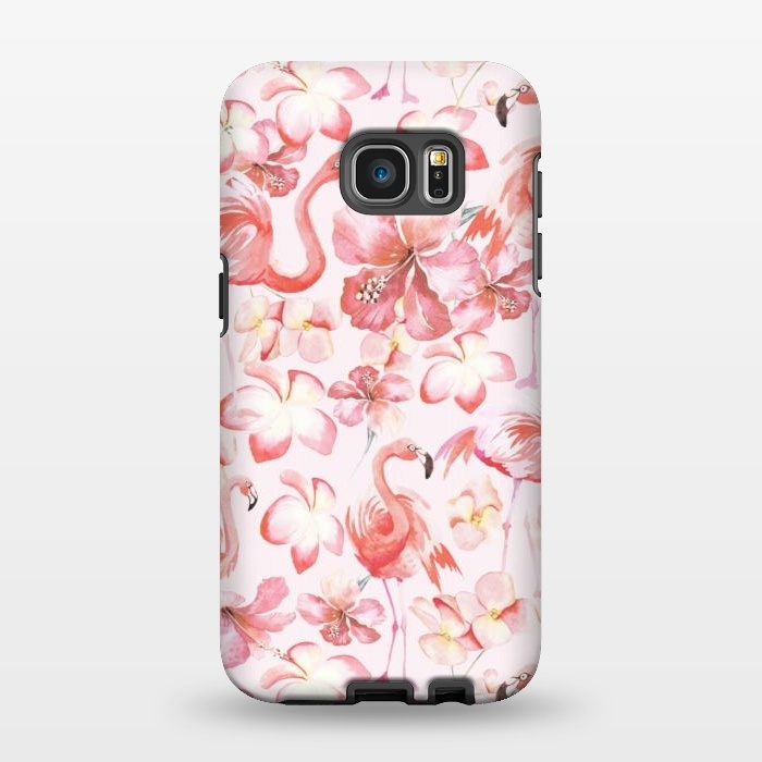 Galaxy S7 EDGE StrongFit Pink Flamingo Aloha Dance by  Utart