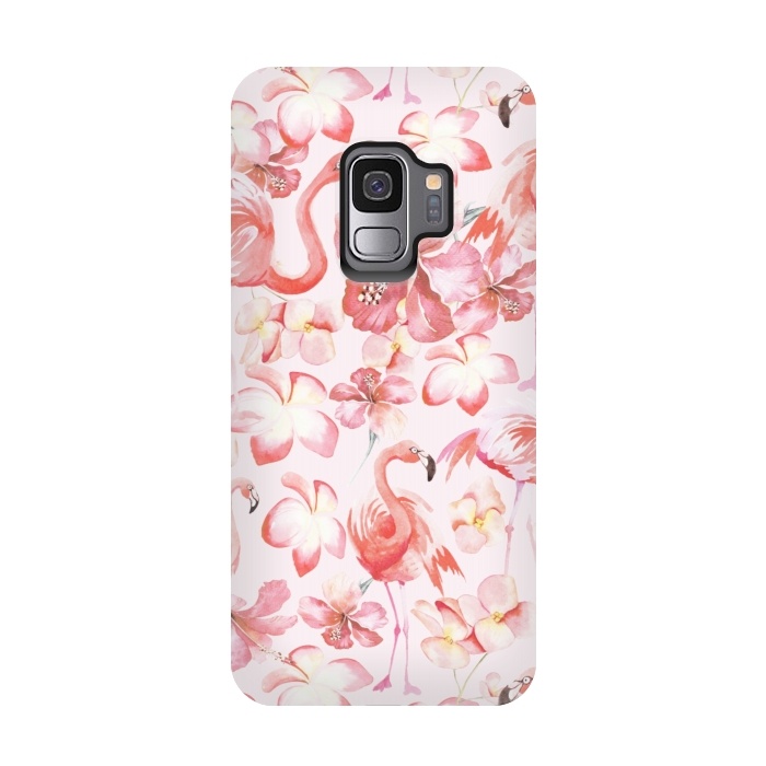 Galaxy S9 StrongFit Pink Flamingo Aloha Dance by  Utart