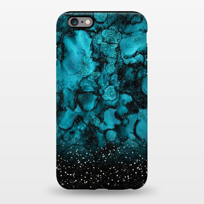 iPhone 6/6s plus StrongFit Indigo Blue Marble and Black Glitter by  Utart