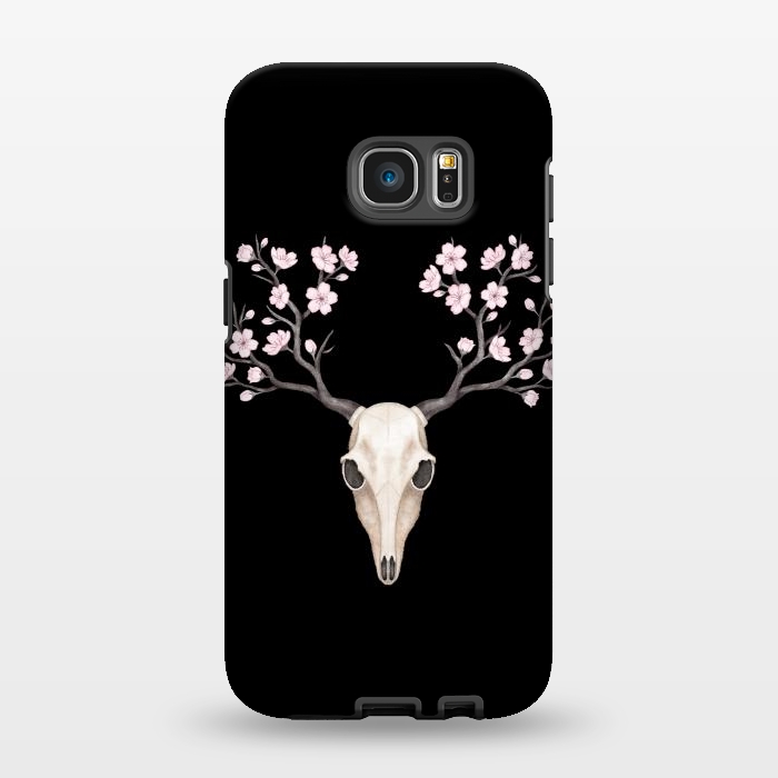 Galaxy S7 EDGE StrongFit Deer skull black by Laura Nagel