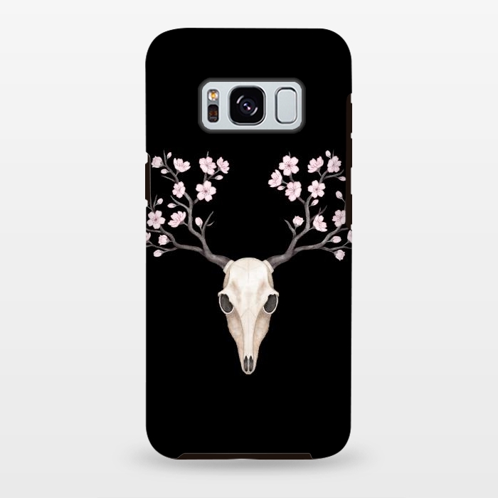 Galaxy S8 plus StrongFit Deer skull black by Laura Nagel