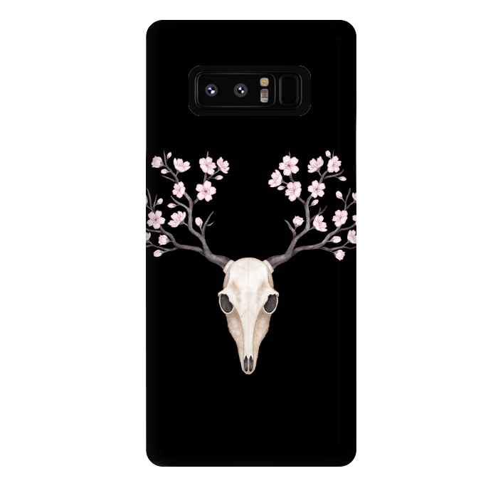 Galaxy Note 8 StrongFit Deer skull black by Laura Nagel