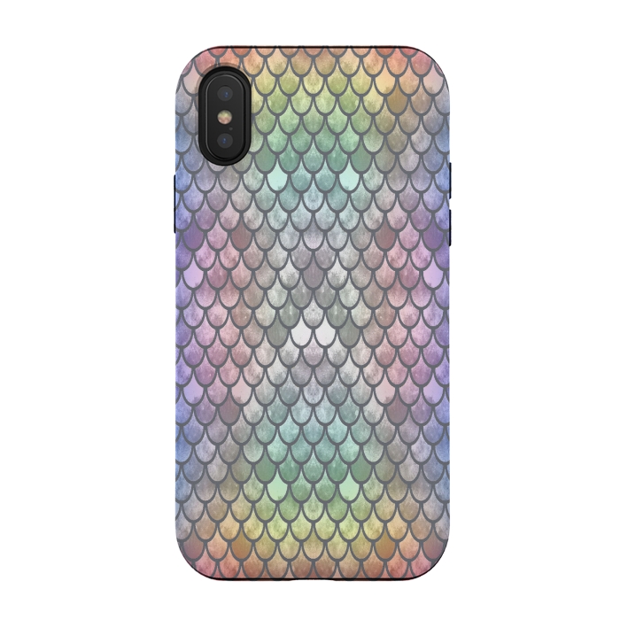 iPhone Xs / X StrongFit Pretty Mermaid Scales 26 by Angelika Parker