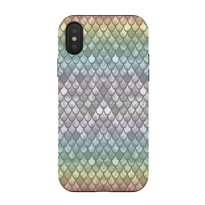 iPhone Xs / X StrongFit Pretty Mermaid Scales 11 by Angelika Parker
