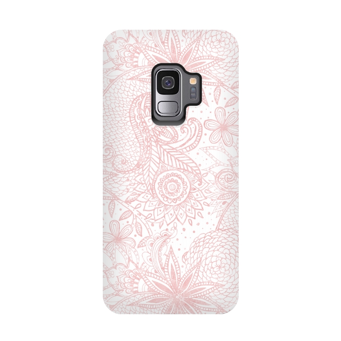 Galaxy S9 StrongFit Boho chic floral henna mandala image by InovArts