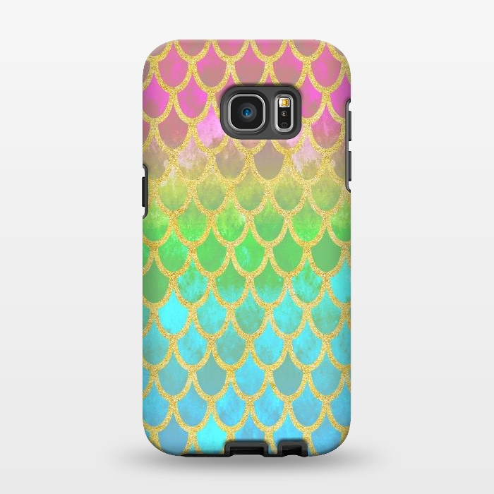 Galaxy S7 EDGE StrongFit Pretty Mermaid Scales 115 by Angelika Parker