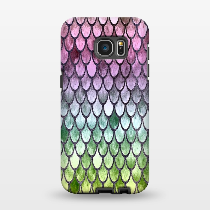 Galaxy S7 EDGE StrongFit Pretty Mermaid Scales 119 by Angelika Parker