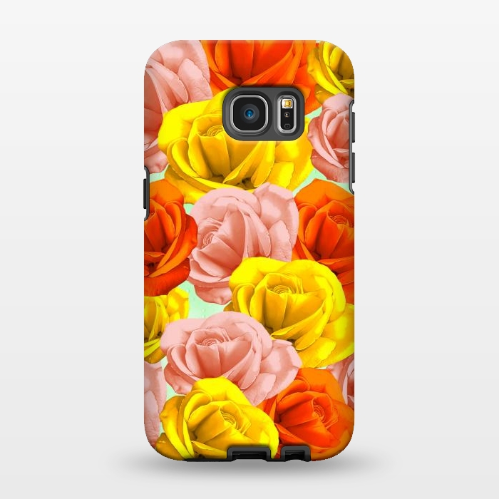 Galaxy S7 EDGE StrongFit Roses Pastel Colors Floral Collage by BluedarkArt