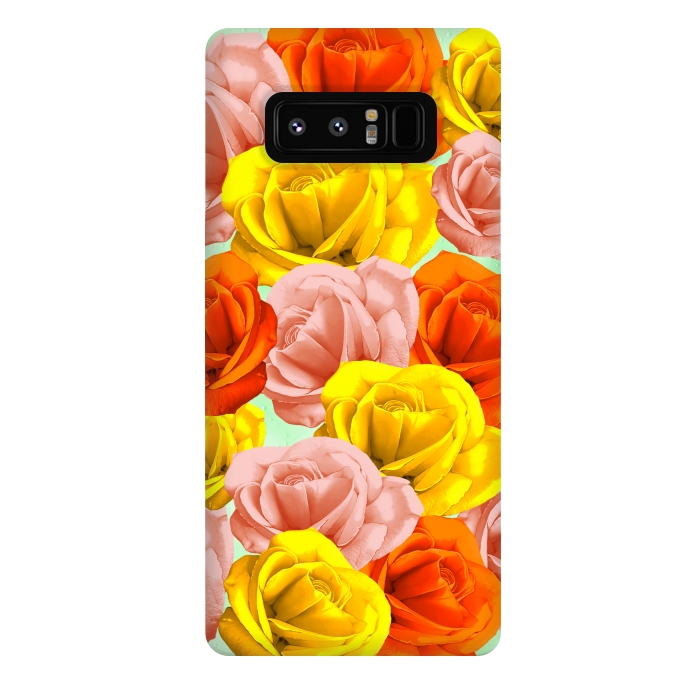 Galaxy Note 8 StrongFit Roses Pastel Colors Floral Collage by BluedarkArt