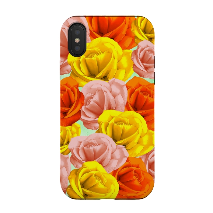 iPhone Xs / X StrongFit Roses Pastel Colors Floral Collage by BluedarkArt