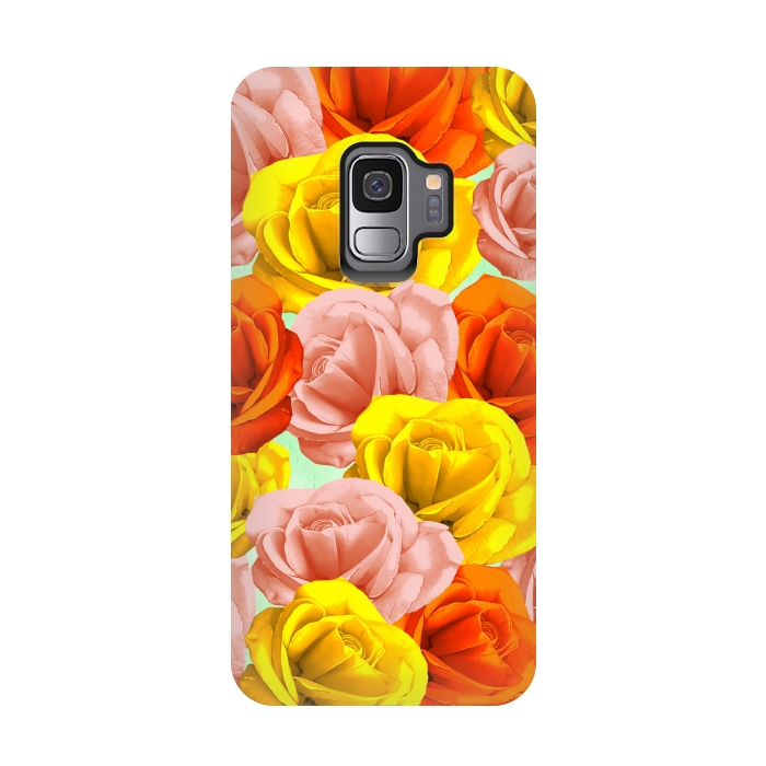Galaxy S9 StrongFit Roses Pastel Colors Floral Collage by BluedarkArt