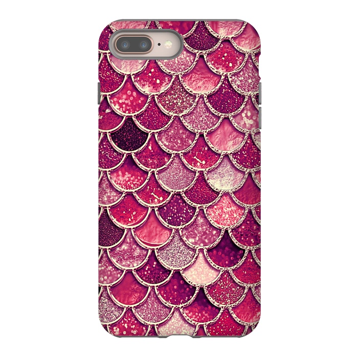 iPhone 7 plus StrongFit Pink and Purple Pretty Sparkling Mermaid Scales  by  Utart