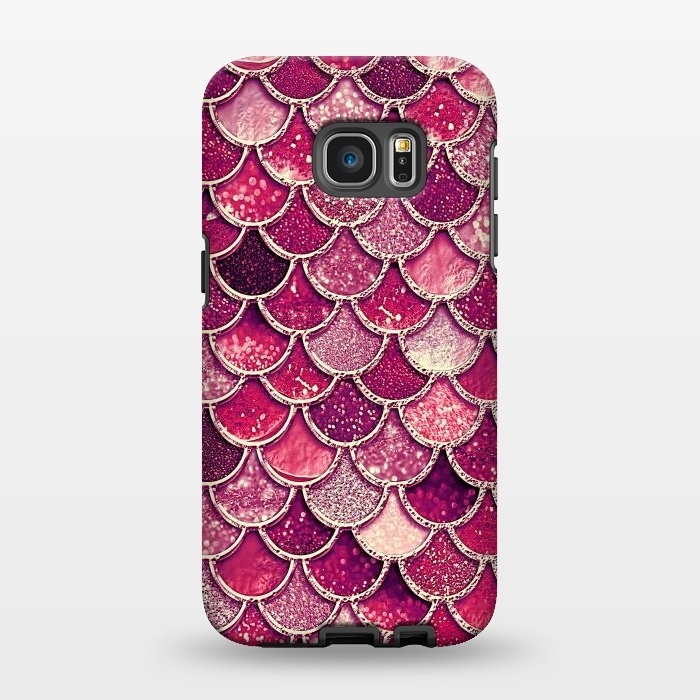 Galaxy S7 EDGE StrongFit Pink and Purple Pretty Sparkling Mermaid Scales  by  Utart
