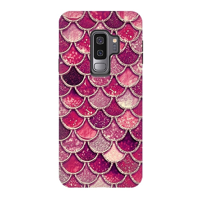 Galaxy S9 plus StrongFit Pink and Purple Pretty Sparkling Mermaid Scales  by  Utart