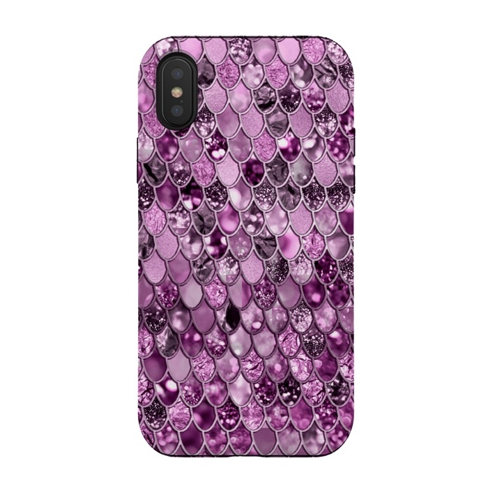 iPhone Xs / X StrongFit Purple and Violet Trendy Shine Mermaid Scales by  Utart
