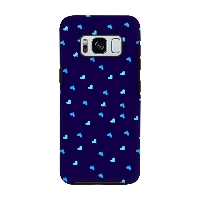 Galaxy S8 StrongFit blue hearts pattern design by MALLIKA