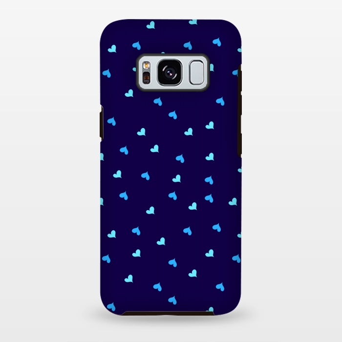 Galaxy S8 plus StrongFit blue hearts pattern design by MALLIKA