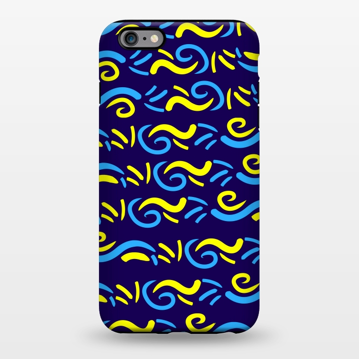 iPhone 6/6s plus StrongFit abstract pattern blue yellow by MALLIKA