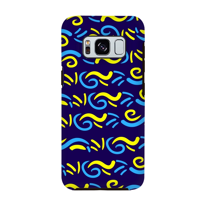 Galaxy S8 StrongFit abstract pattern blue yellow by MALLIKA